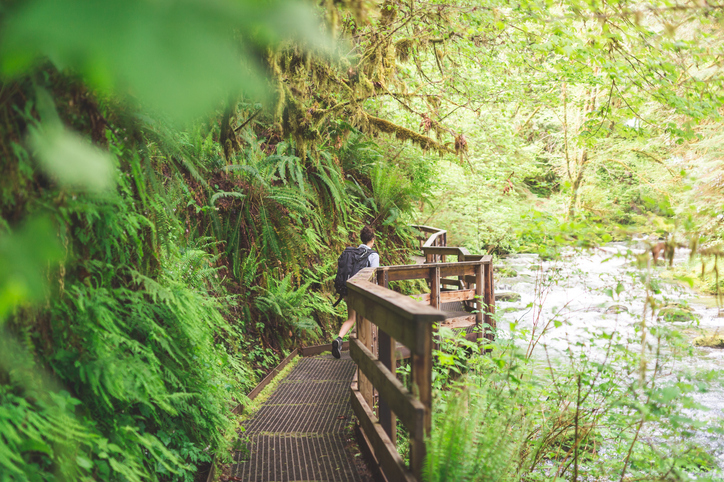 Hiker Hiking in Lincoln City, Oregon