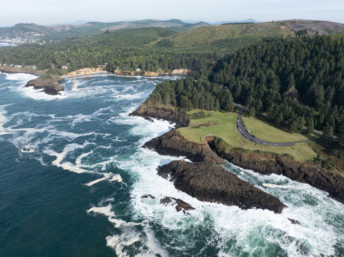 Pacific waves crashing on the Oregon Coast